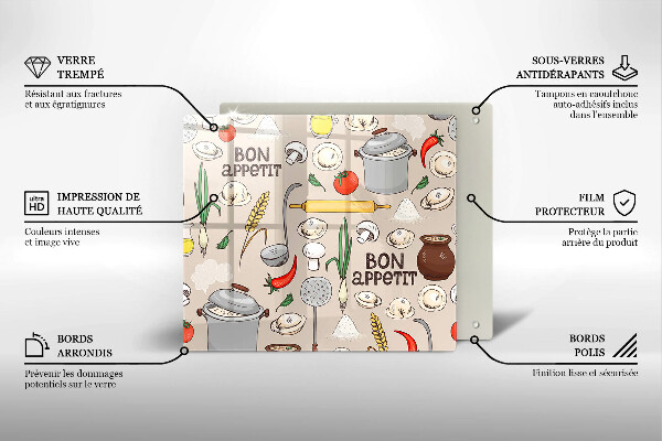 Tagliere in vetro Illustrazione della cucina