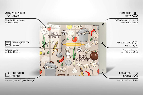 Tagliere in vetro Illustrazione della cucina