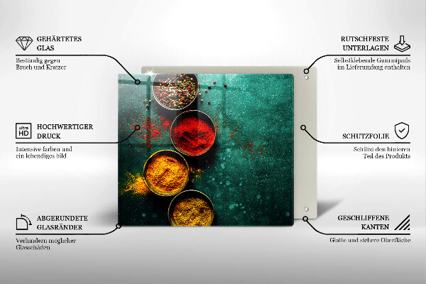 Tagliere in vetro Spezie orientali