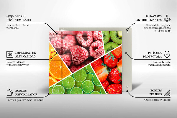 Tagliere in vetro Frutti colorati