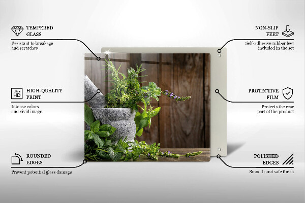 Tagliere in vetro Erbe verdi