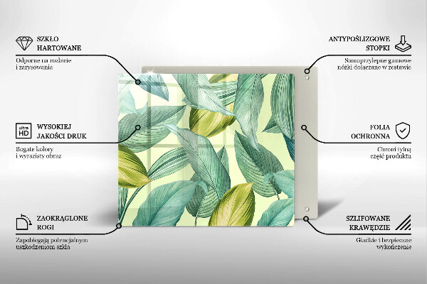 Tagliere in vetro Foglie tropicali verdi