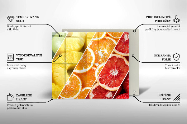 Tagliere in vetro Frutti colorati