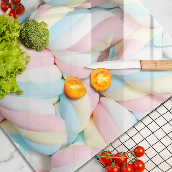 Tagliere in vetro Marshmallow colorati