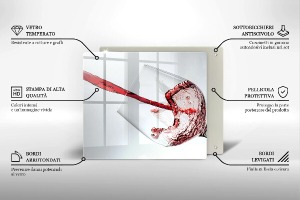 Tagliere in vetro Vino rosso