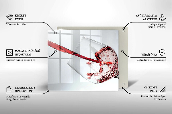 Tagliere in vetro Vino rosso