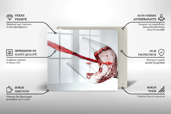 Tagliere in vetro Vino rosso