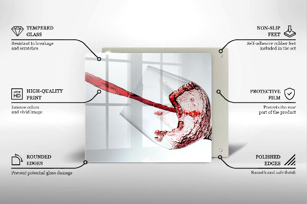 Tagliere in vetro Vino rosso