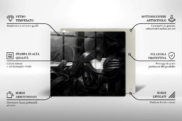 Tagliere in vetro Tagliatelle Nere