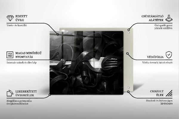 Tagliere in vetro Tagliatelle Nere