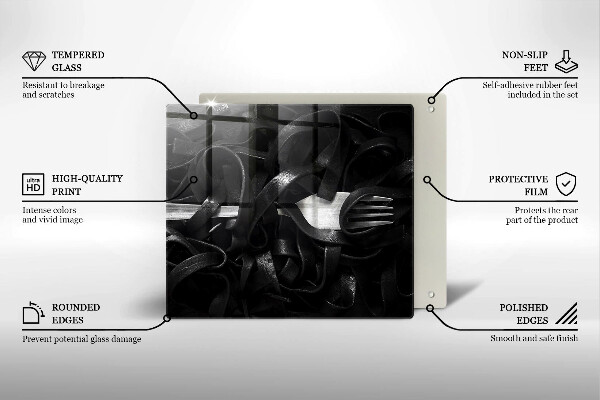 Tagliere in vetro Tagliatelle Nere