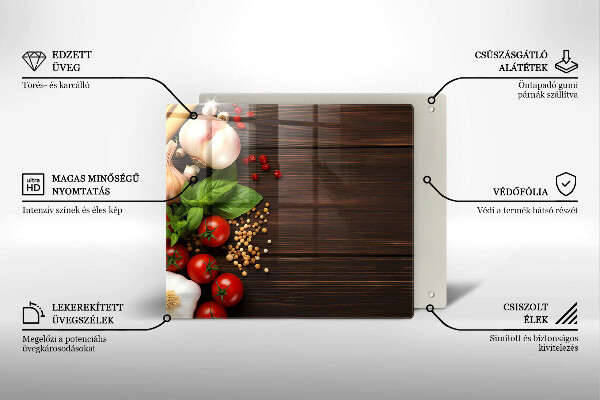 Tagliere in vetro Verdure sul tavolo