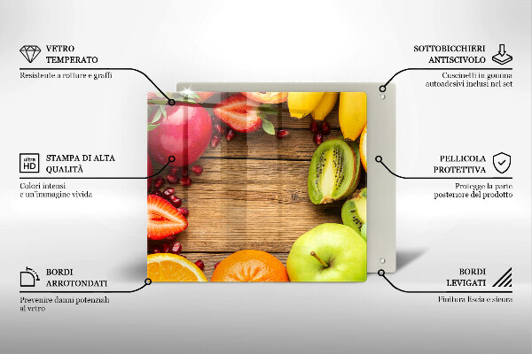 Tagliere in vetro Frutta fresca