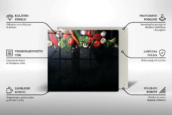 Tagliere in vetro Verdure colorate