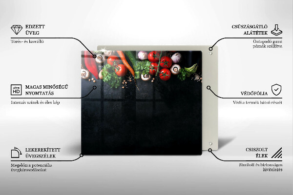 Tagliere in vetro Verdure colorate