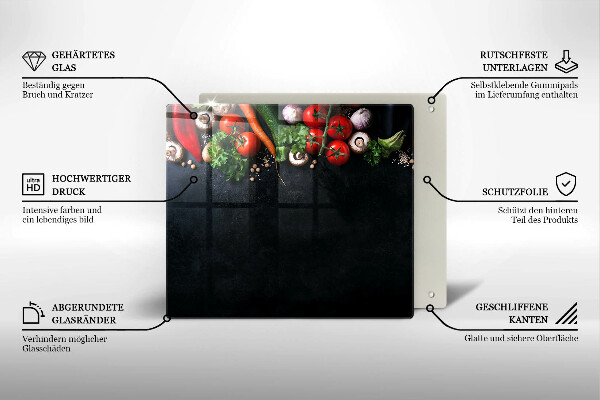 Tagliere in vetro Verdure colorate