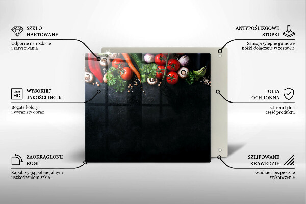 Tagliere in vetro Verdure colorate