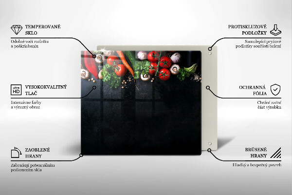 Tagliere in vetro Verdure colorate