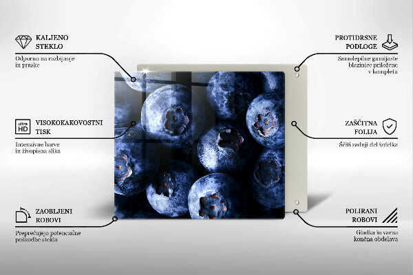 Tagliere in vetro Primo piano di frutti di bosco