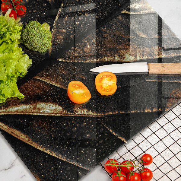 Tagliere in vetro Foglia d'oro