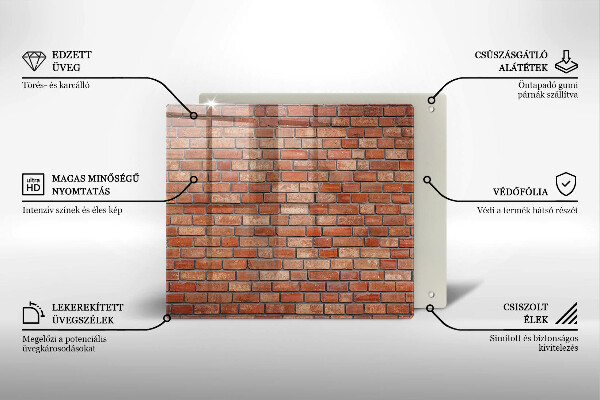 Tagliere in vetro temperato Muro di mattoni