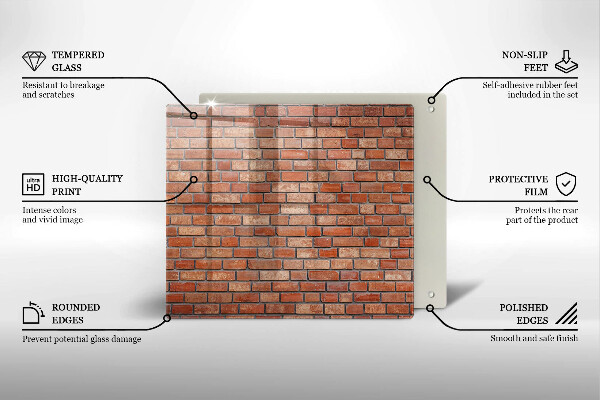 Tagliere in vetro temperato Muro di mattoni