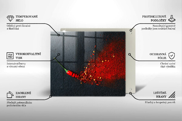 Tagliere in vetro temperato Peperoncino