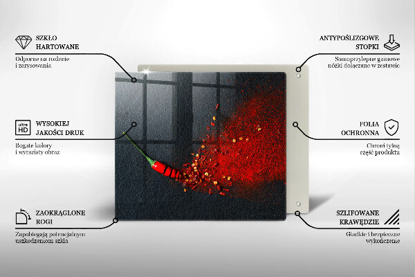 Tagliere in vetro temperato Peperoncino