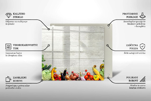 Tagliere in vetro Verdure su tavole