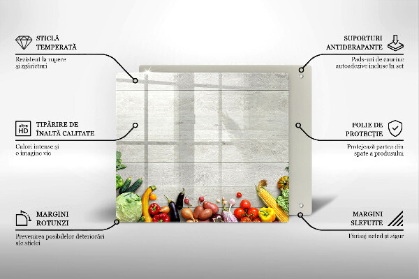 Tagliere in vetro Verdure su tavole