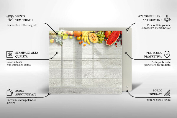 Tagliere in vetro Frutta su tavole