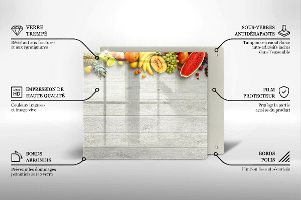 Tagliere in vetro Frutta su tavole