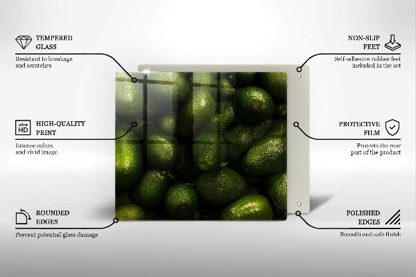 Tagliere in vetro Frutto dell'avocado