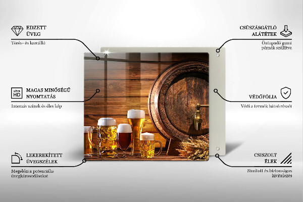 Tagliere in vetro Barile di birra