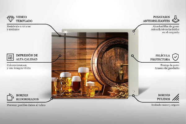 Tagliere in vetro Barile di birra