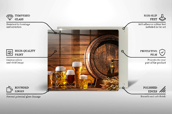 Tagliere in vetro Barile di birra