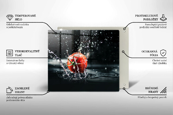 Tagliere in vetro Pomodoro in acqua