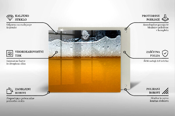 Tagliere in vetro Bevi schiuma di birra