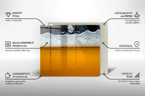 Tagliere in vetro Bevi schiuma di birra