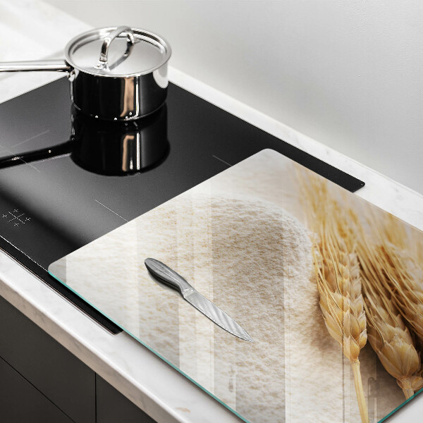 Tagliere in vetro Farina e spighe di grano