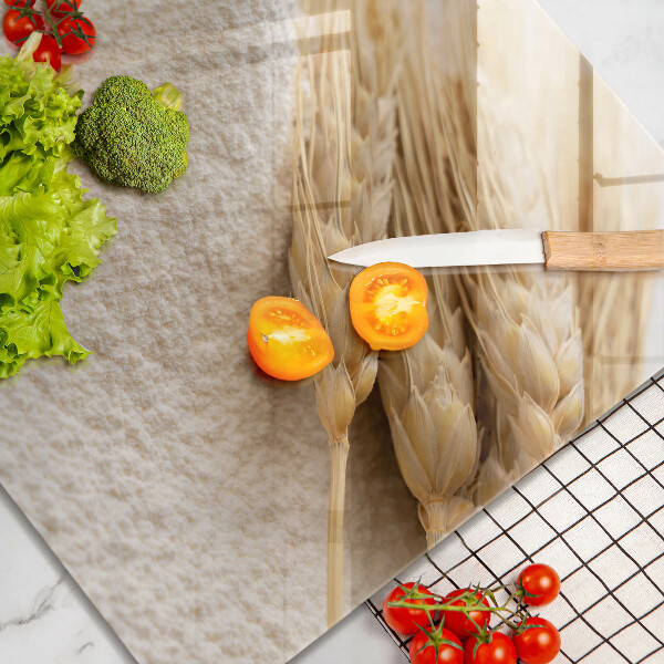 Tagliere in vetro Farina e spighe di grano