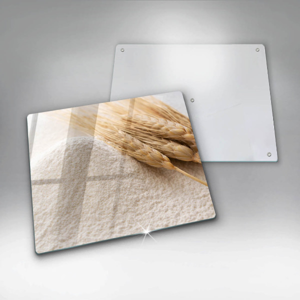 Tagliere in vetro Farina e spighe di grano