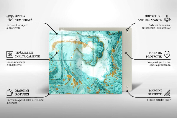 Tagliere in vetro Astrazione blu