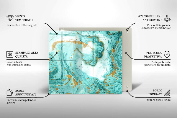 Tagliere in vetro Astrazione blu