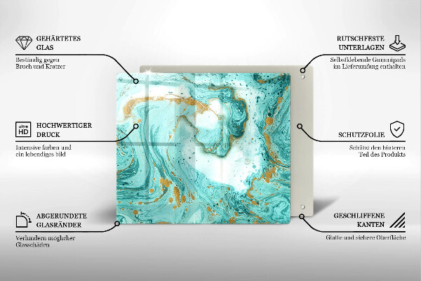 Tagliere in vetro Astrazione blu