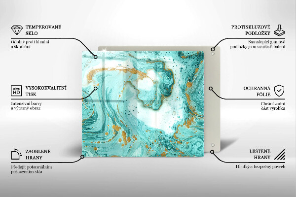 Tagliere in vetro Astrazione blu