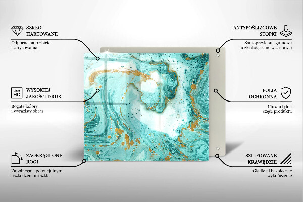 Tagliere in vetro Astrazione blu