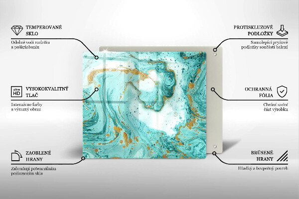 Tagliere in vetro Astrazione blu