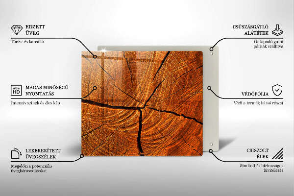 Tagliere in vetro temperato Struttura in tronco di legno