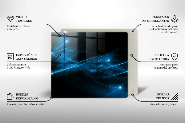 Tagliere in vetro temperato Fumo blu astratto